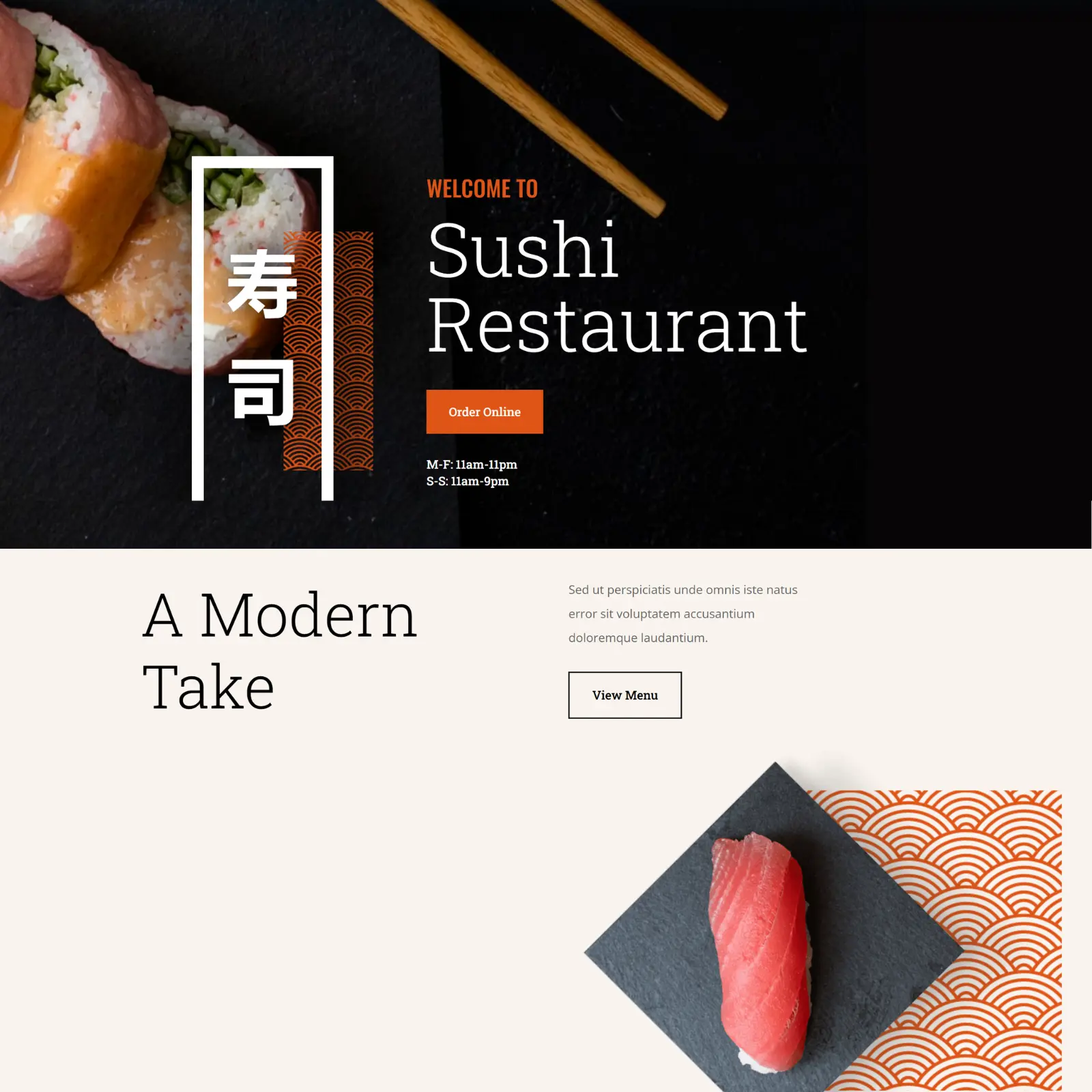 Diseño web moderno para restaurante de sushi como ejemplo de portafolio gastronómico de SAVANT TEC.